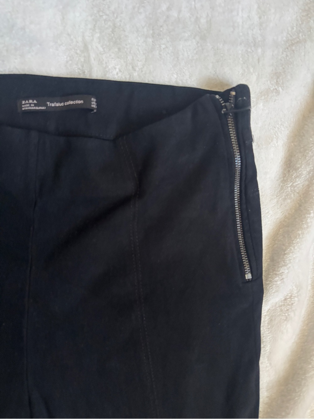 Zara Trafaluc Black High Waist Skinny Pants Side Zip Stretch Leggings Medium - Picture 4 of 8